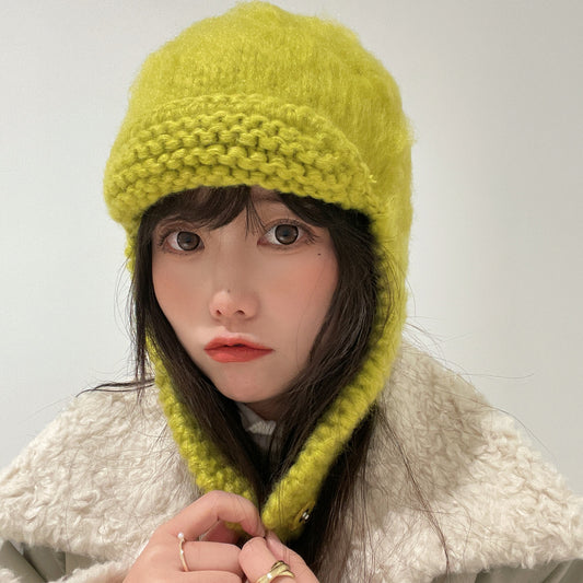 Handmade Crochet Beanie Women's Ear Protection Scarf