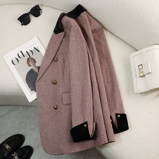 Casual Striped Suit Jacket For Women