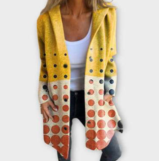 Womens New Christmas Abstract Print Casual Jacket