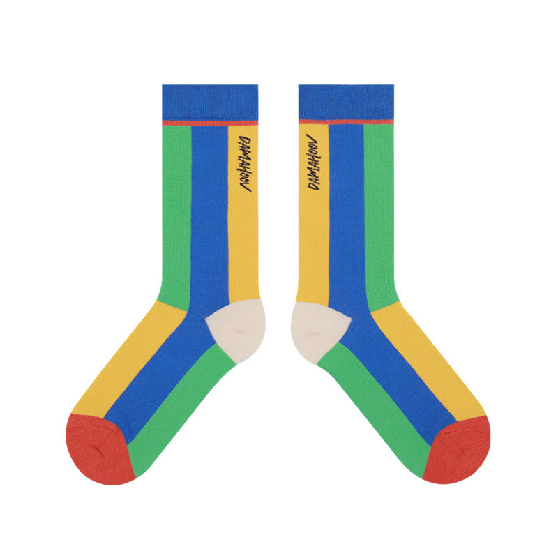 Cheerful Color Block Cute Japanese Style Korean Style Socks