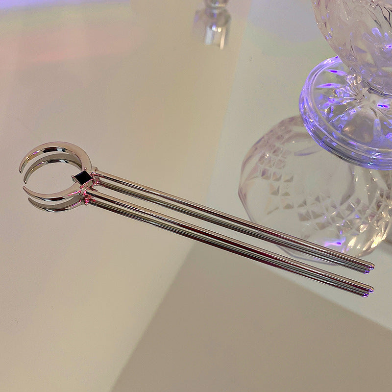 Double Hairpin Split Snake-shaped Tassel Hairpin New Chinese Bun Plate