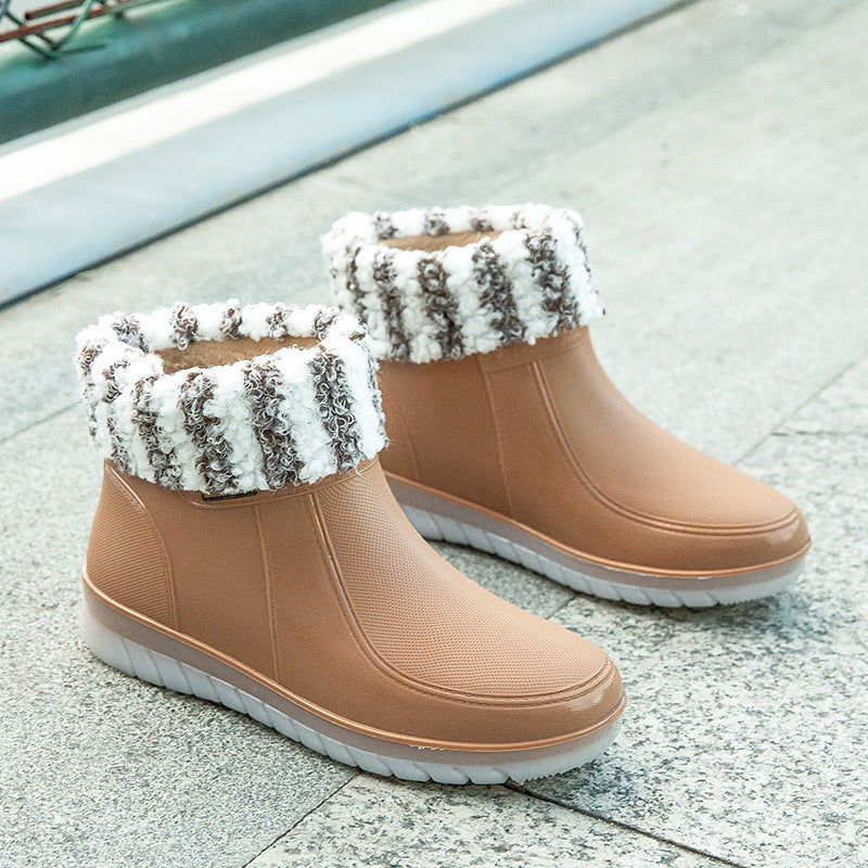 New Women's Low Tube Outdoor Candy Color Plus Cotton Water Shoes