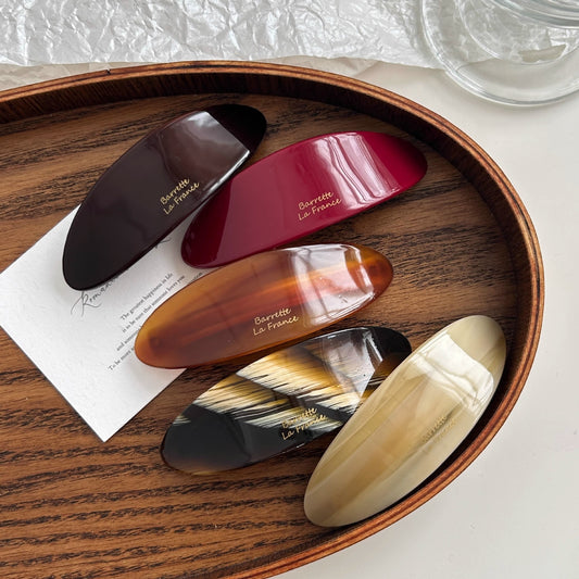 Mingshangjia French Style Temperament Acetic Acid Oval Low Ponytail Hairpin