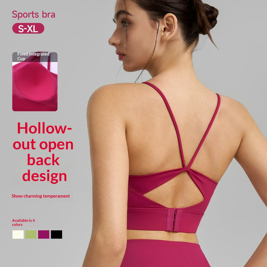 Thin Strap Yoga One-Piece Fixed Cup Sports Vest