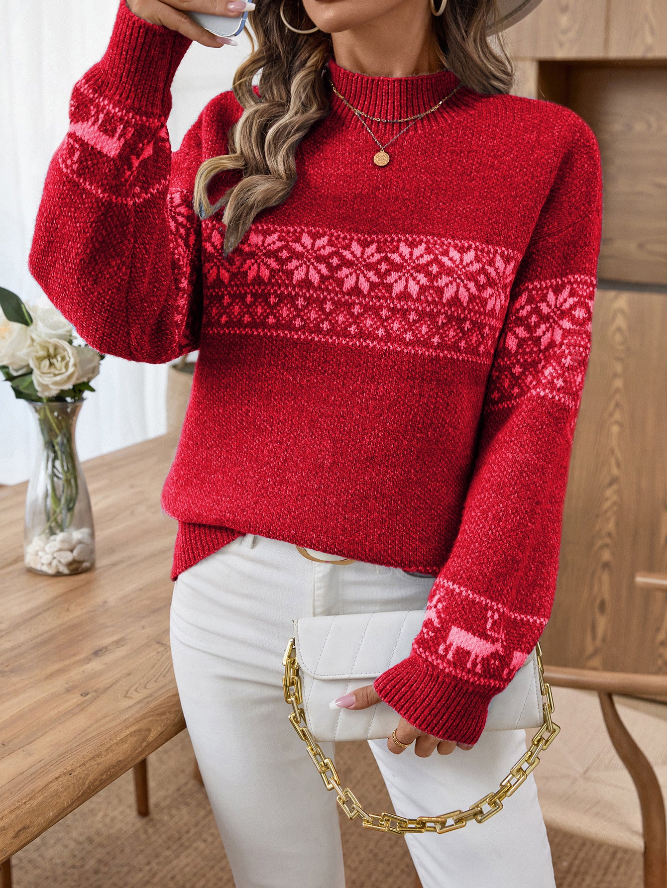 New Half Turtleneck Pullover Long Sleeve Sweater