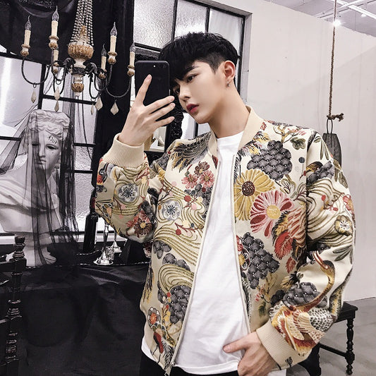 Men's Crane Embroidered Jacket Jacket