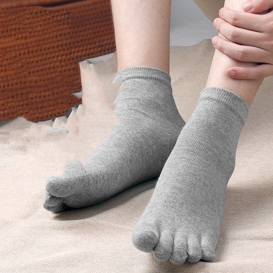 Pure Cotton Men's Thin Deodorant Short Toe Socks
