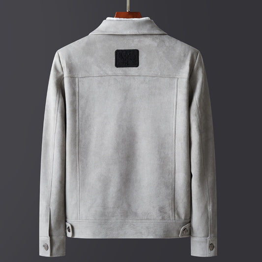 Men's Slim Lapel Casual Lamb Velvet Jacket