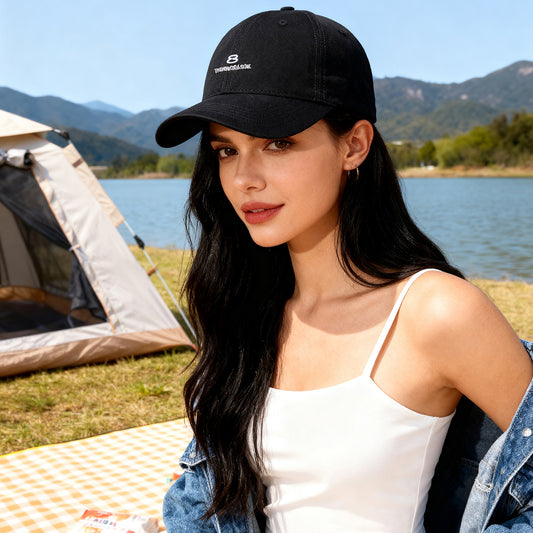Solid-color Minimalist Letter Embroidery Number 8 Baseball Cap, Outdoor Travel, Mountain Climbing Sun Hat, Travel Photography, Fedora Hat