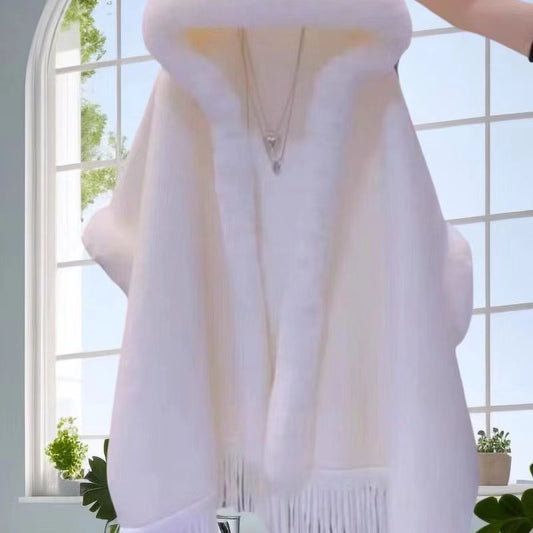 Gradient Tie-dye Cloak Coat For Women