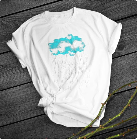 Simple And Creative Printing Short Sleeve