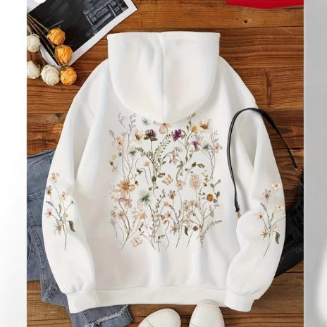 Farverig blomsterprint sweatshirt til kvinder