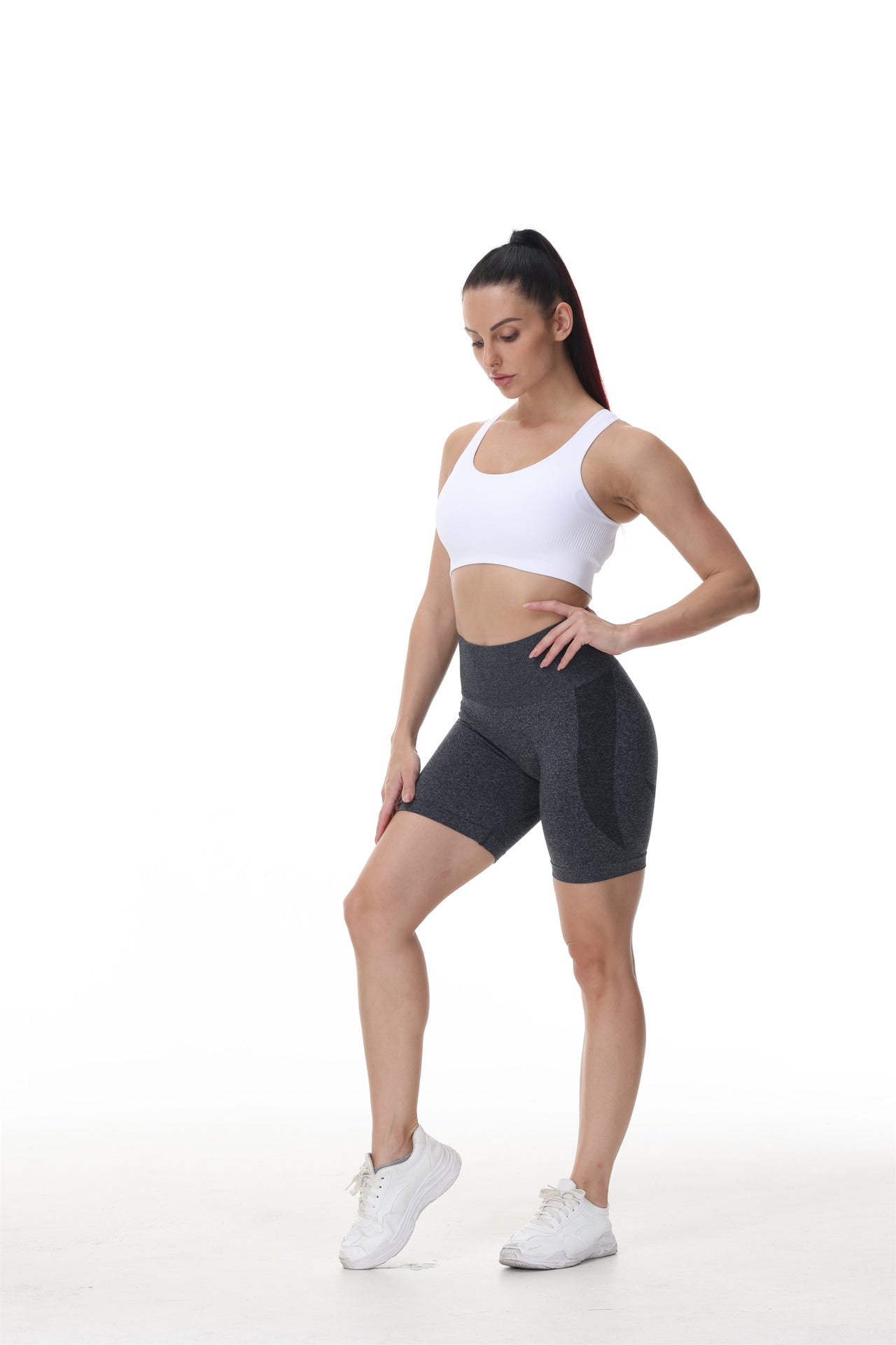 Side Crescent Fitness Three Point Yoga Shorts