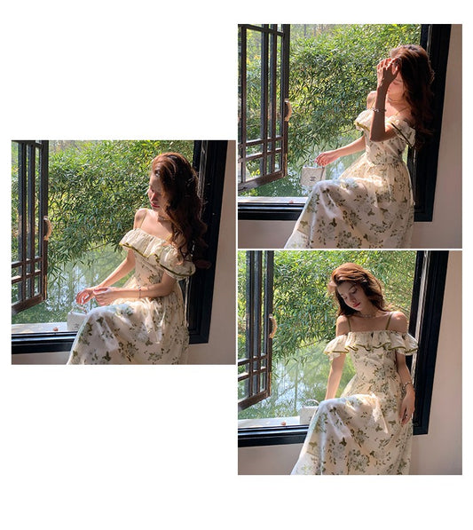 Green Floral Dress For Women In Summer