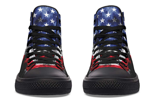 Men's And Women's Fashion Color Printing High-top Canvas Shoes