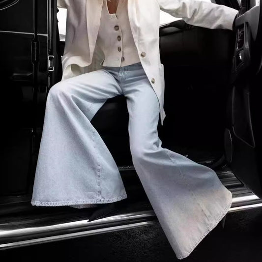 Water All-matching Jeans Horn Mop Trousers