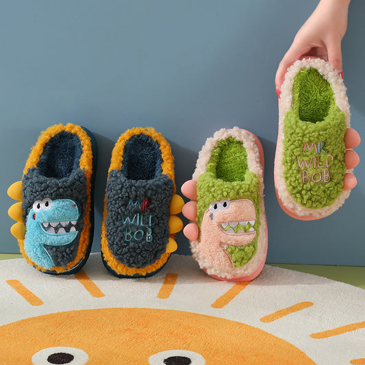 Cute Thick Soled Parent Child Plush Slippers
