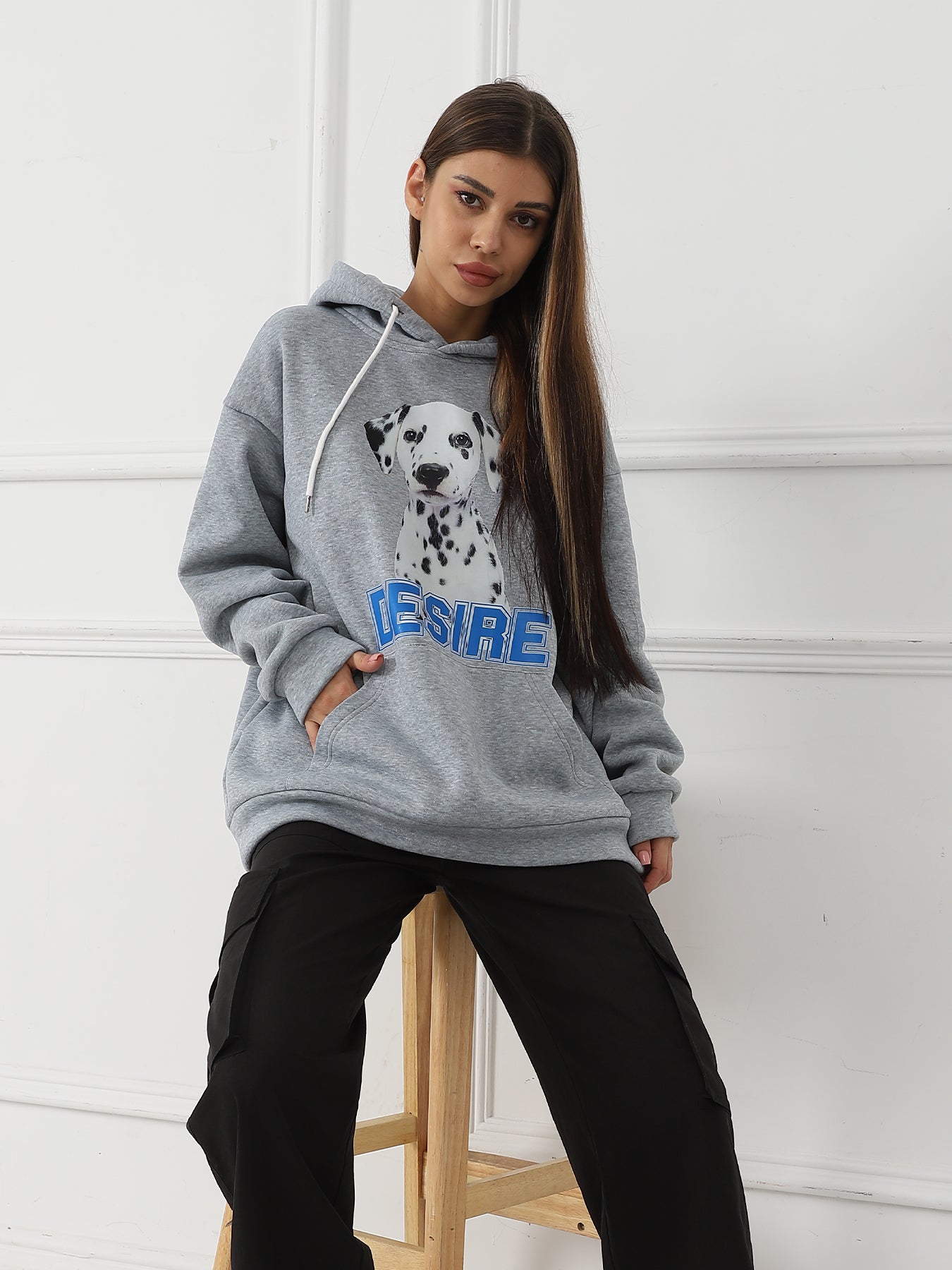 Dame Moderigtig Casual Langærmet Trøje med Print