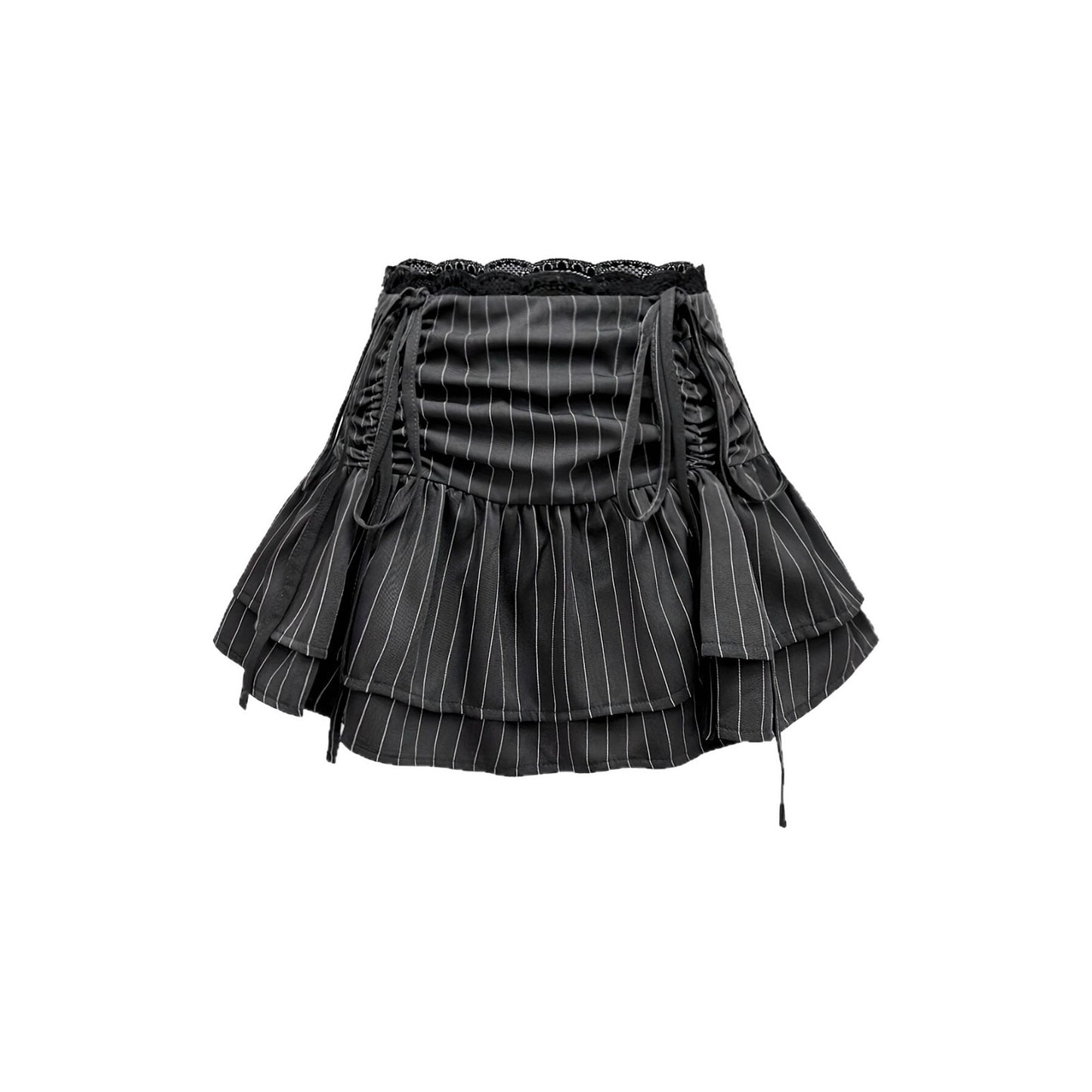 Sweet And Stylish Preppy-style Patchwork Skirt