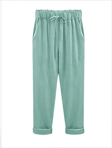 Fat Mm Loose Thin Linen Women's Trousers