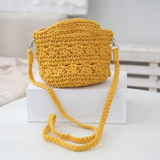 Women's Versatile Cotton Rope Woven Shoulder Bag