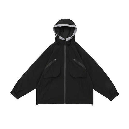 Herremode retro kontrastfarvet outdoor skaljakke