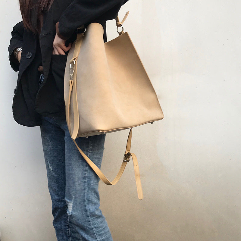 Stitching Frosted Big Bag Messenger Female Picture And Mothe