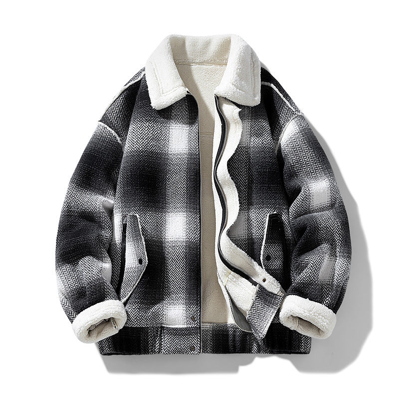 Men's Short Wool Wave Casual Jacket