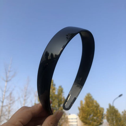 Sleek Black Non-Slip Wavy Toothed Bangs Hairband Invisible Headband For Makeup