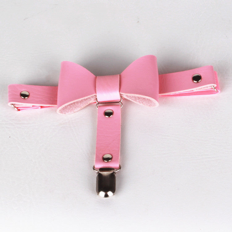 Harajuku Punk Pu Leather Single Bow Leg Chain Jewelry