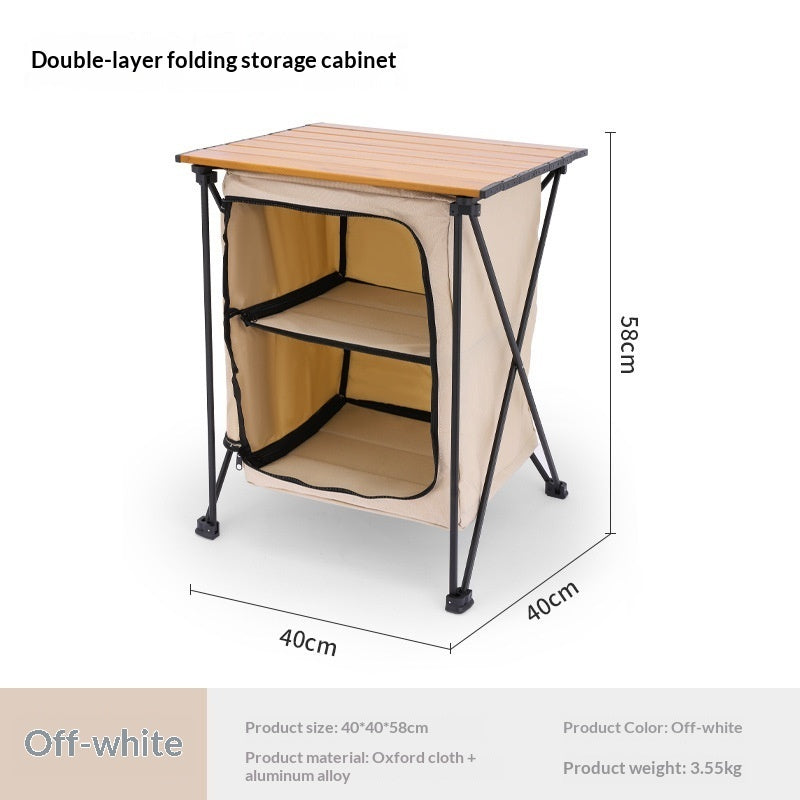 Outdoor Camping Folding Storage Cabinet Table