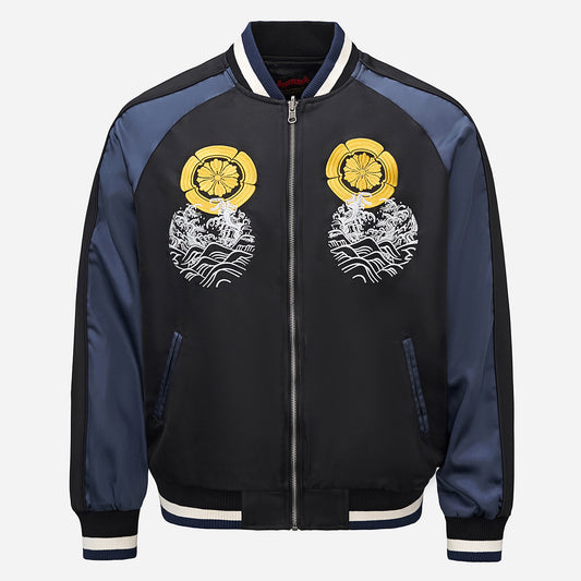 Heavy Duty Embroidered Koi Fish Leaping Over The Dragon Gate Jacket