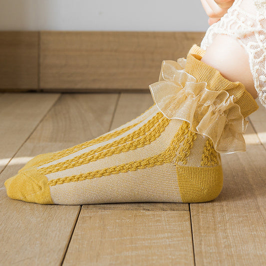Spring And Autumn Thin Winter Girl Princess White Dance Dance Baby Socks