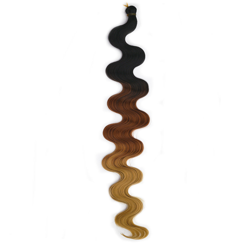 European And American Style Wig Wine Red Big Wave Chemical Fiber Braided Hair Crochet Hair Extension