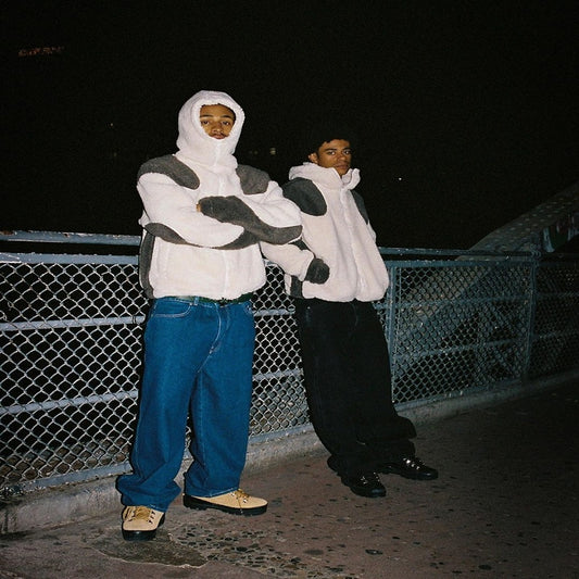 Contrast Color Polar Fleece Plush Coat