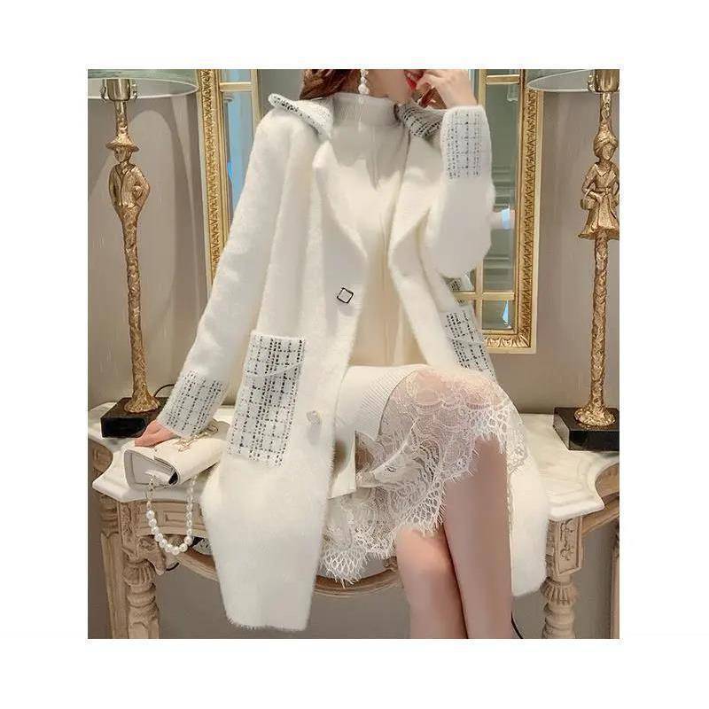 Woolen Coat Thickened Mink Double-sided Fleece Mid-length