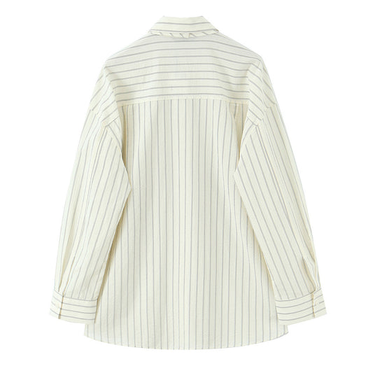 Women's Fashion Simple Tie Loose Shirt