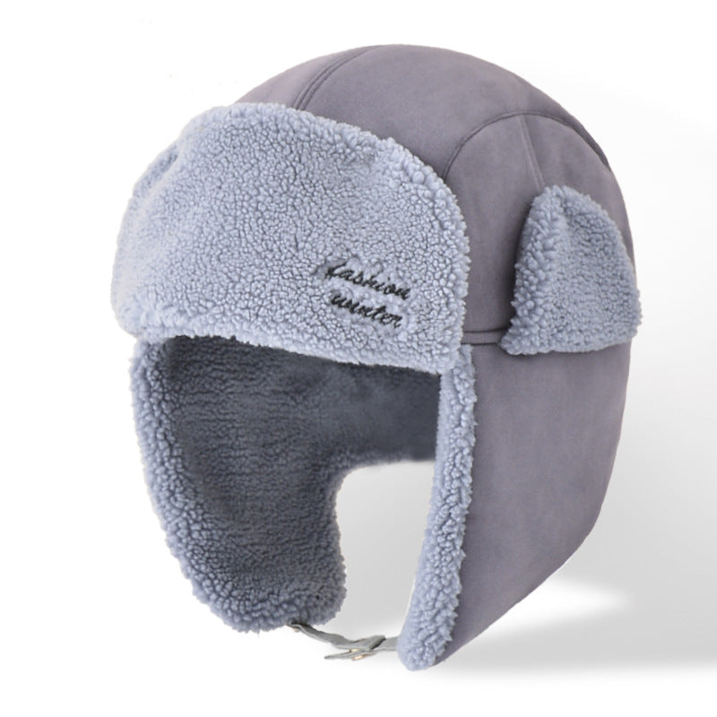 Women Stitching Lamb Fleece Thickened Winter Skiing Windproof Warm Hat