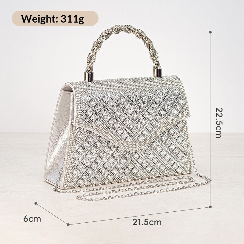 European And American Retro Banquet Handbag With A Sense Of High-end Inlaid Diamonds