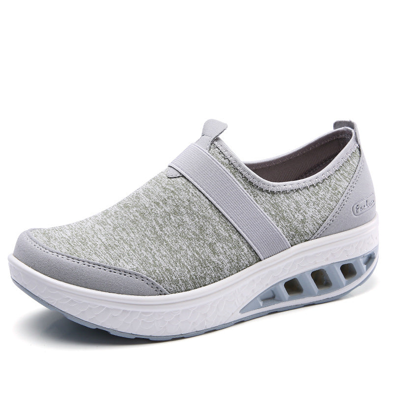 Women's Shoes, Large-size, Thick-soled, Increased Rocker Shoes, Breathable