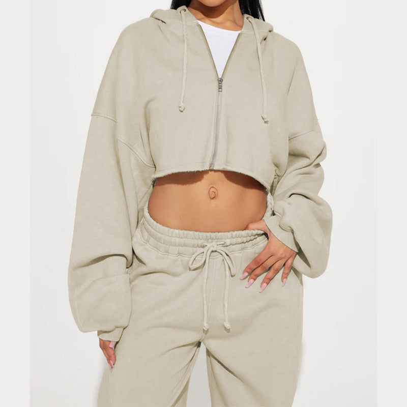 Women's Fashionable Long-sleeve Sporty Casual Hoodie Set