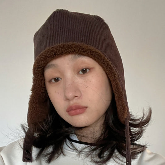 Quilted Lamb Wool Ushanka Women's Double-sided Wear