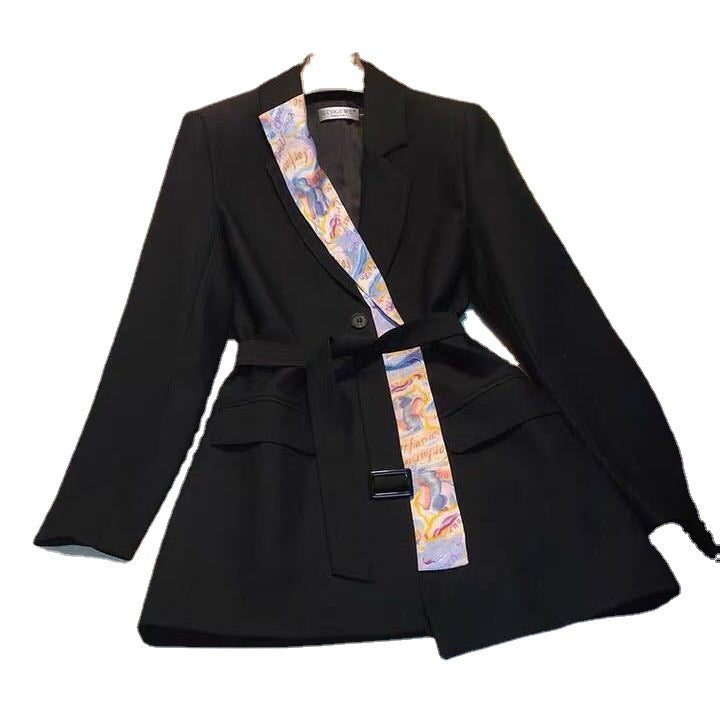 French Niche Design Silk Scarf Lapel White Feeling