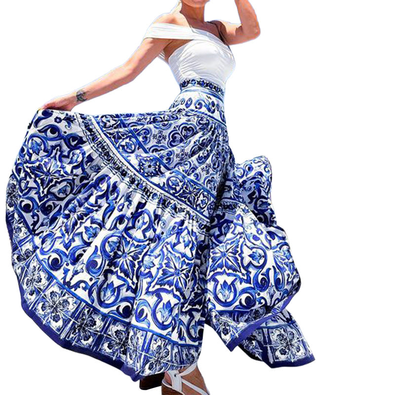 Spring New Fashion Print Beach Skirt