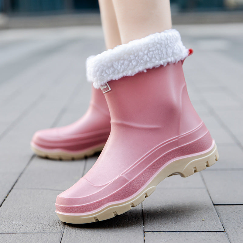 Female Short Non-slip Waterproof Rubber Shoes