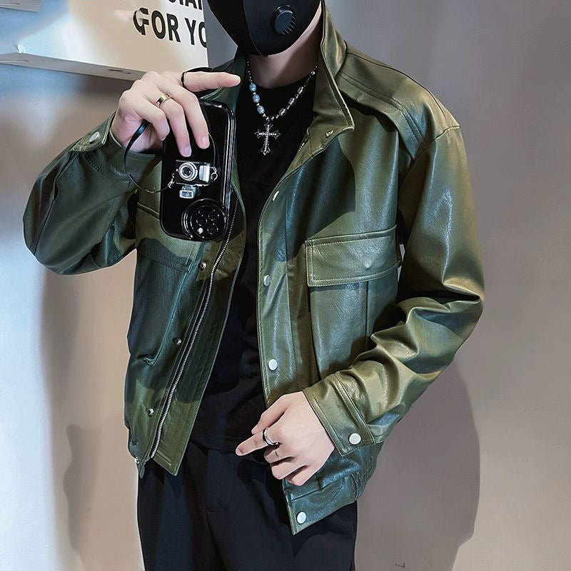 Spring And Autumn Pilot Leather Jacket Men