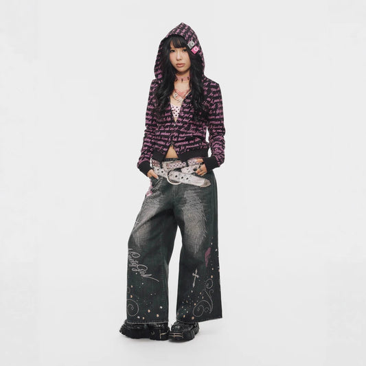 Retro-vaskede trendy Y2K-jeans