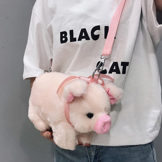 Japansk Piggy Plys Dametaske med Stor Kapacitet