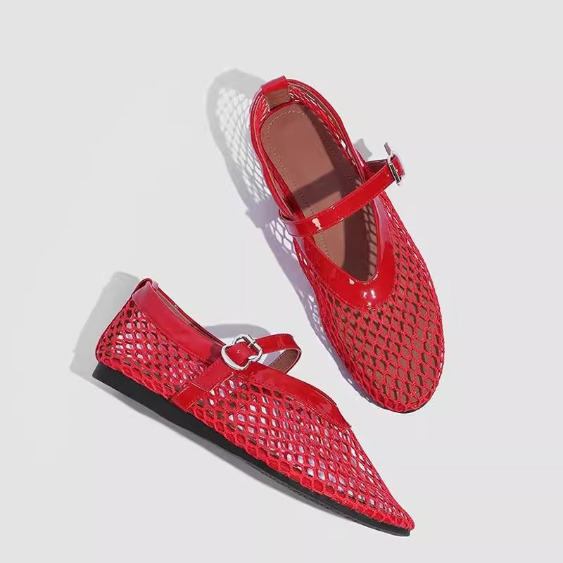 Womens Mesh Hollow-Out Breathable All-Match Pumps