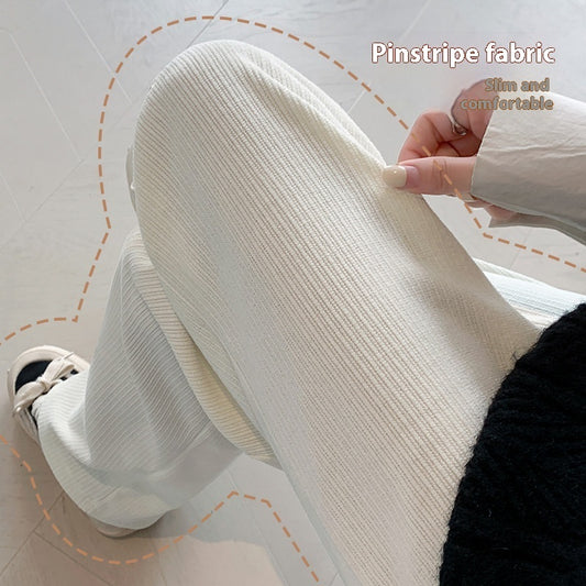 European Cotton Velvet Stripes Maternity Pants Outer Wear Fleece-lined Thickened